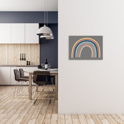 Rainbow on Gray Original A2 Black Frame