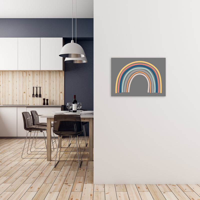 Rainbow on Gray Original A2 Black Frame