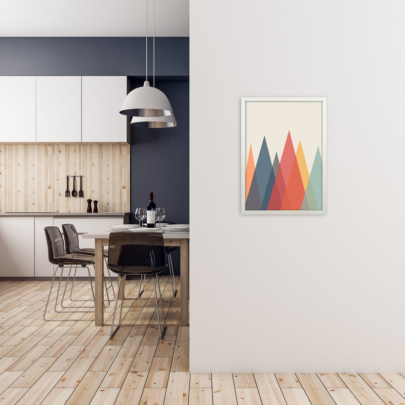 Portrait Mountain Abstract Original A2 Oak Frame