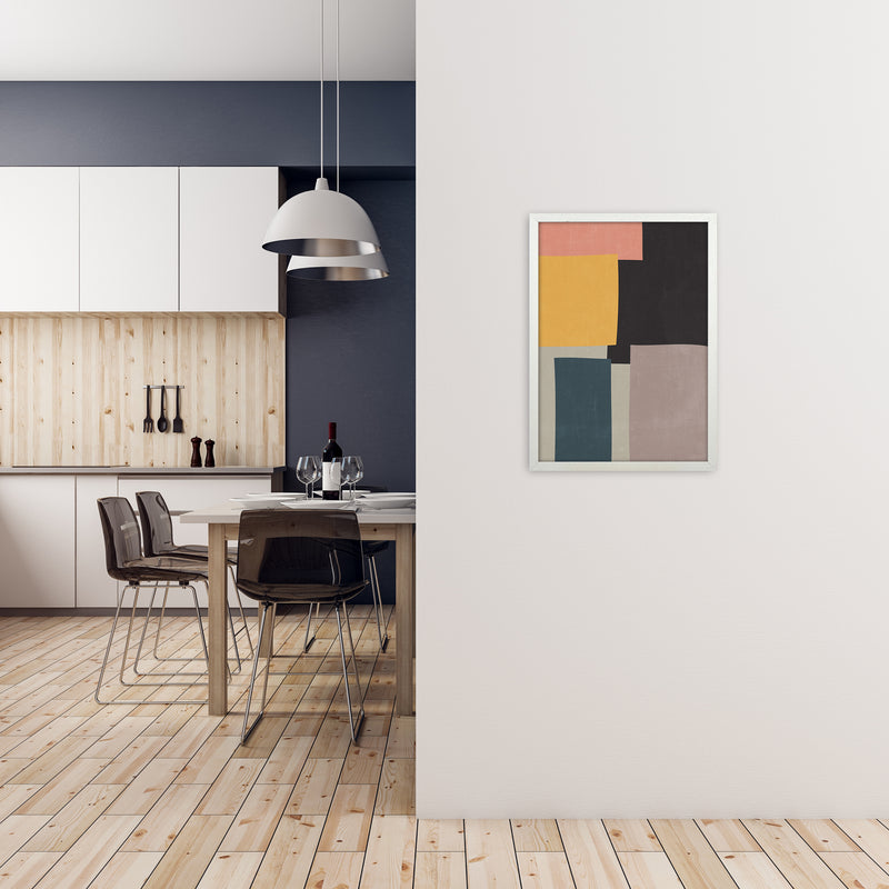 Abstract Block Art Original A2 Oak Frame