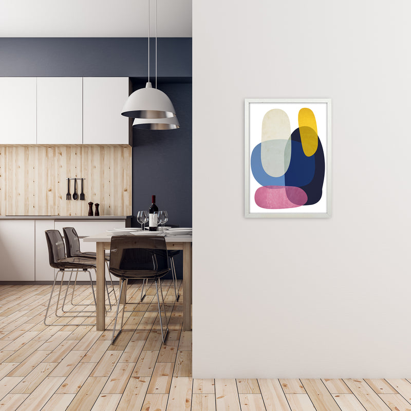 Abstract Pebbles 2 Original A2 Oak Frame