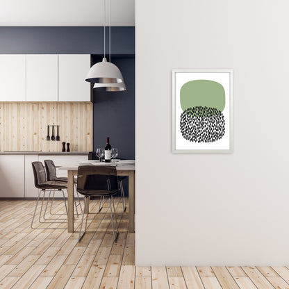 Green and Black Abstract Original A2 Oak Frame