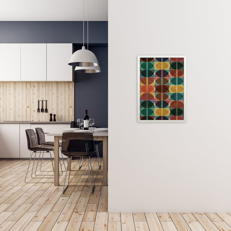 Warm Abstract Pattern Original A2 Oak Frame