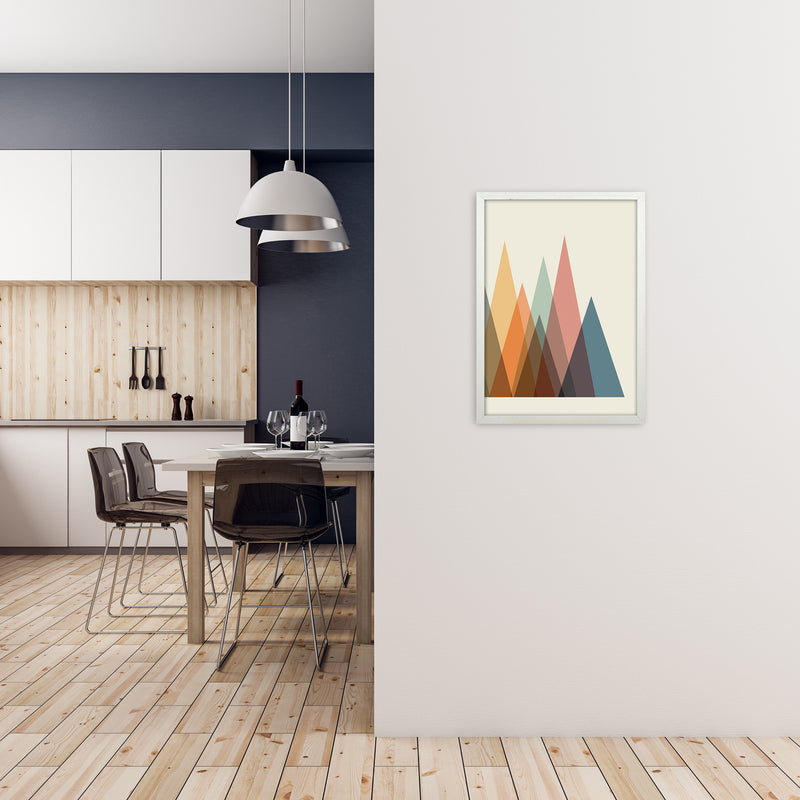 Mid Century Abstract Pair B Original A2 Oak Frame