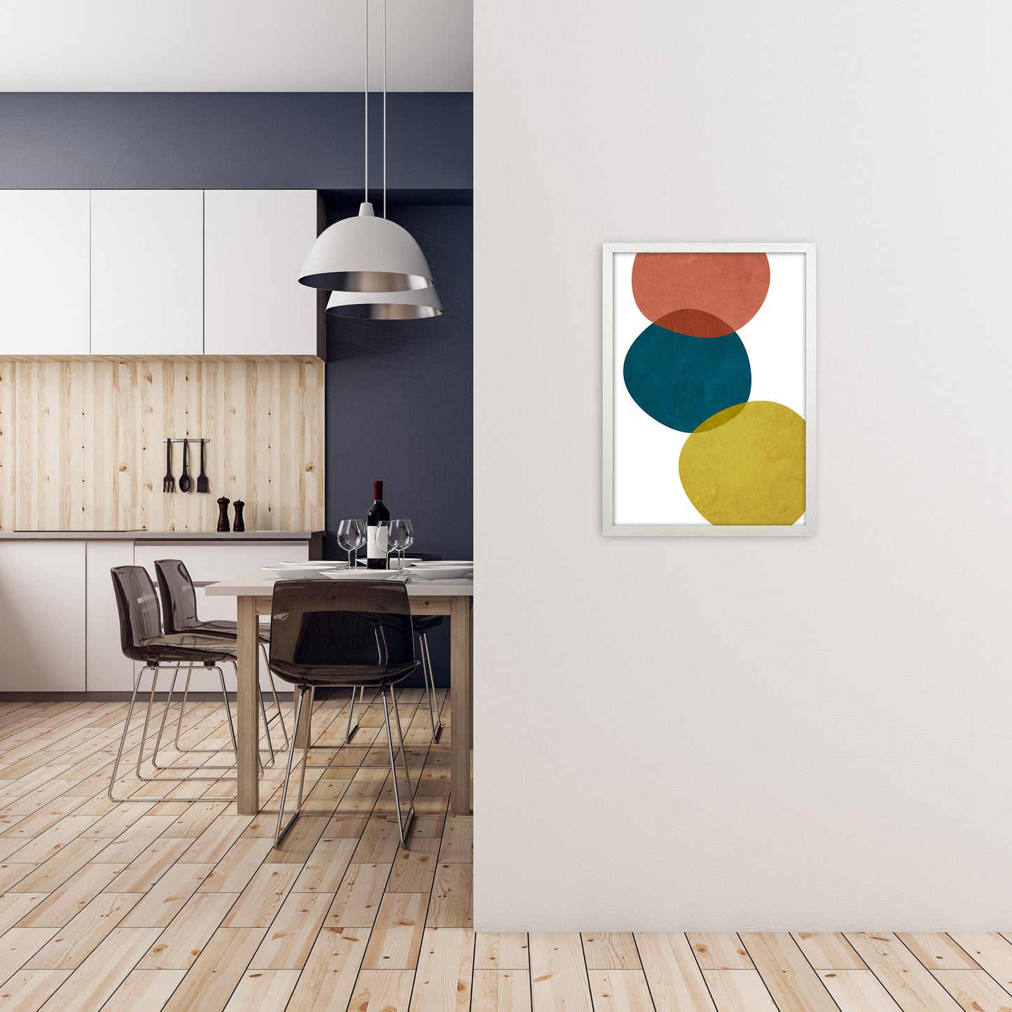 Abstract Shapes Prints A A2 Oak Frame