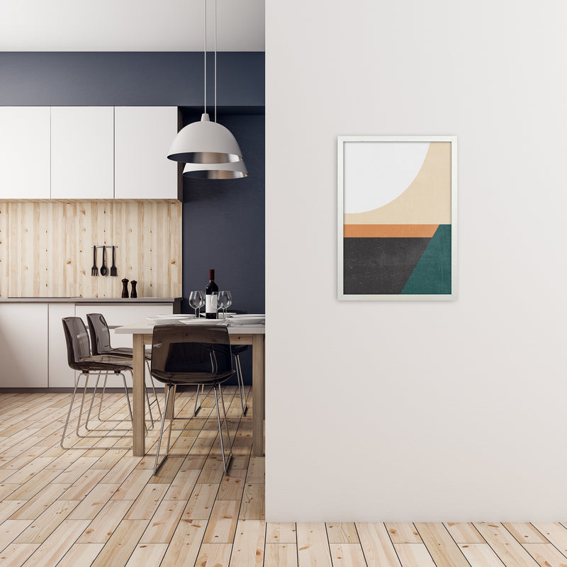 Colourful Mid Century Modern Print A A2 Oak Frame