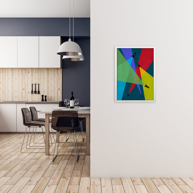 Rocket Bedroom Print A A2 Oak Frame