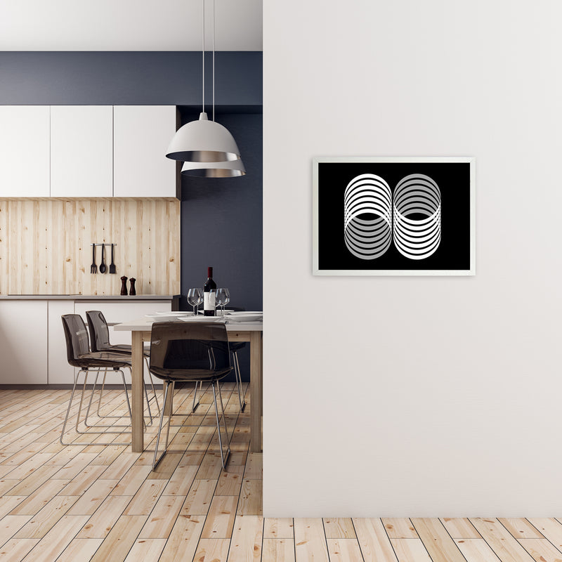 Abstract Modern Shapes Landscape Original A2 Oak Frame