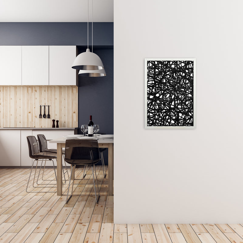 Black Graphic Print Original A2 Oak Frame