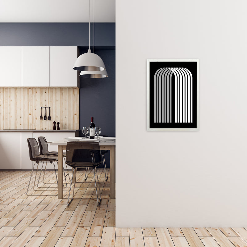 Modern BW Geometric Original A2 Oak Frame