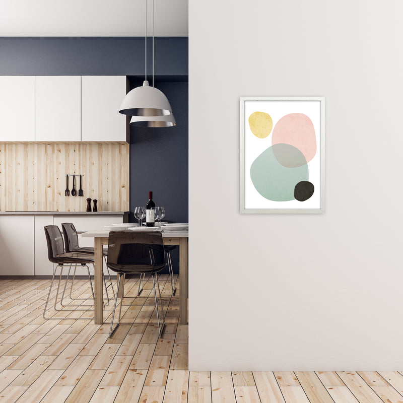 Abstract Pastel Original A2 Oak Frame