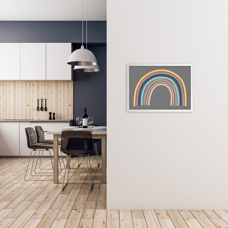 Rainbow on Gray Original A2 Oak Frame