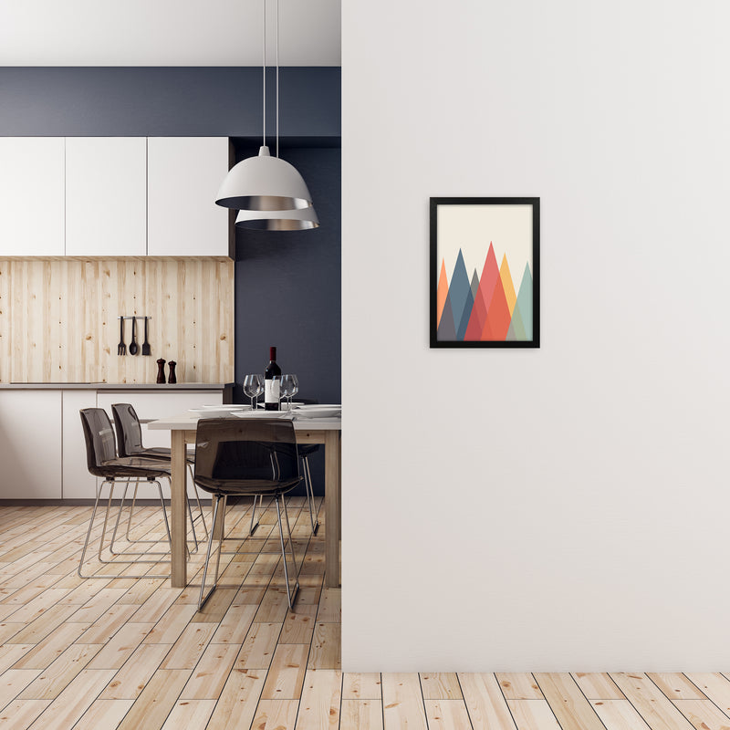 Portrait Mountain Abstract Original A3 White Frame