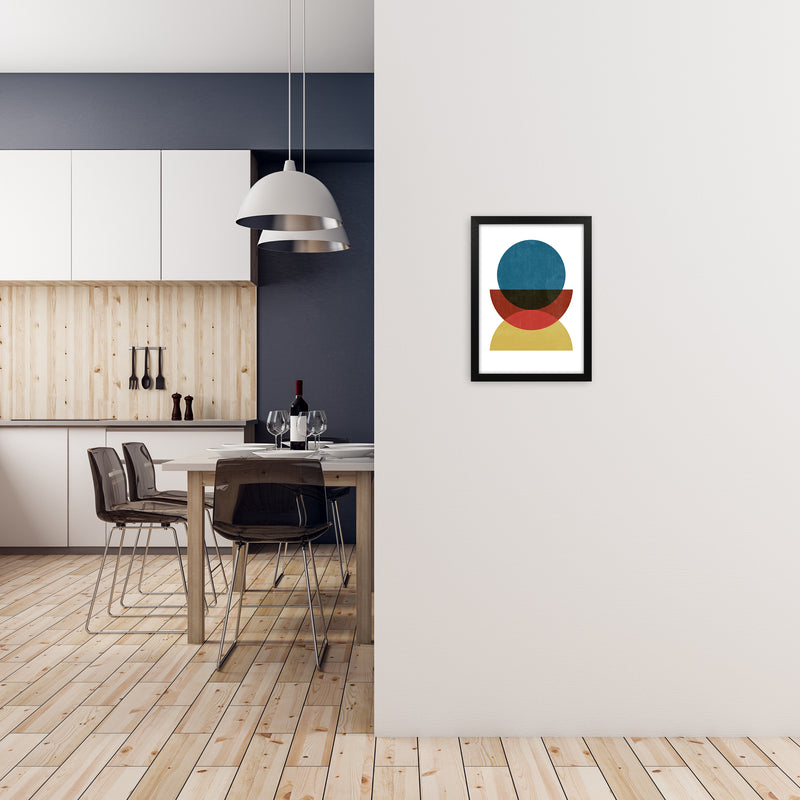 Retro Colorful Wall Art Print A3 White Frame