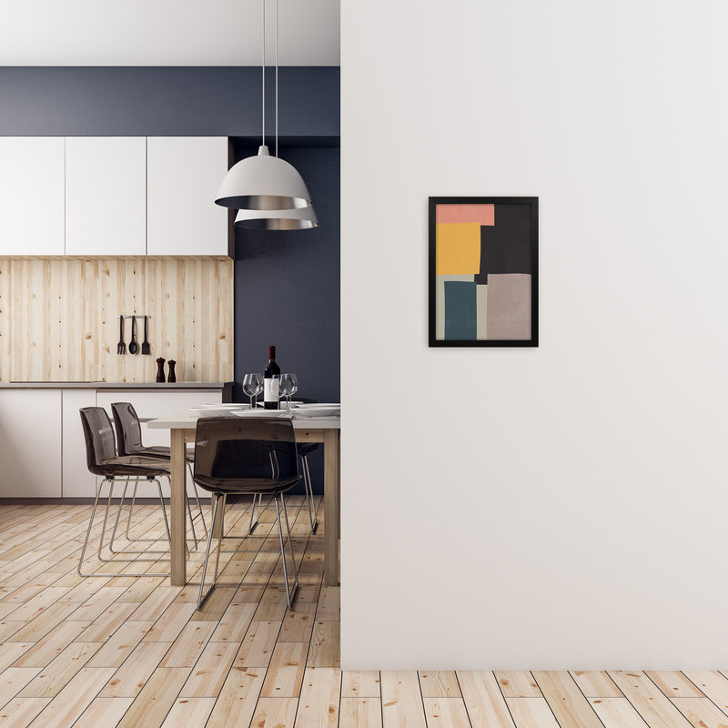 Abstract Block Art Original A3 White Frame