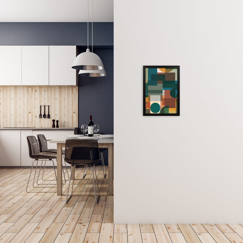Abstract Pair Set A A3 White Frame