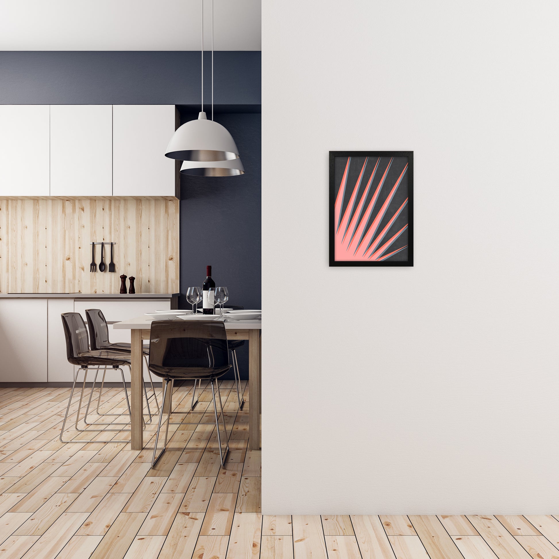 Abstract Colourful Print A A3 White Frame