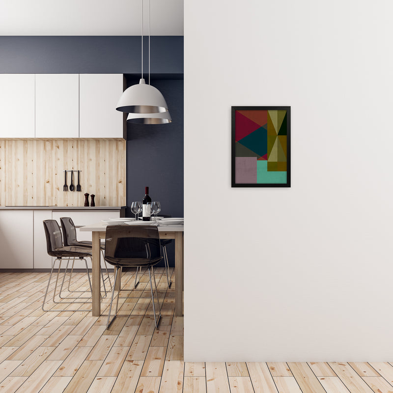 Dark Colourful Abstract Print A A3 White Frame