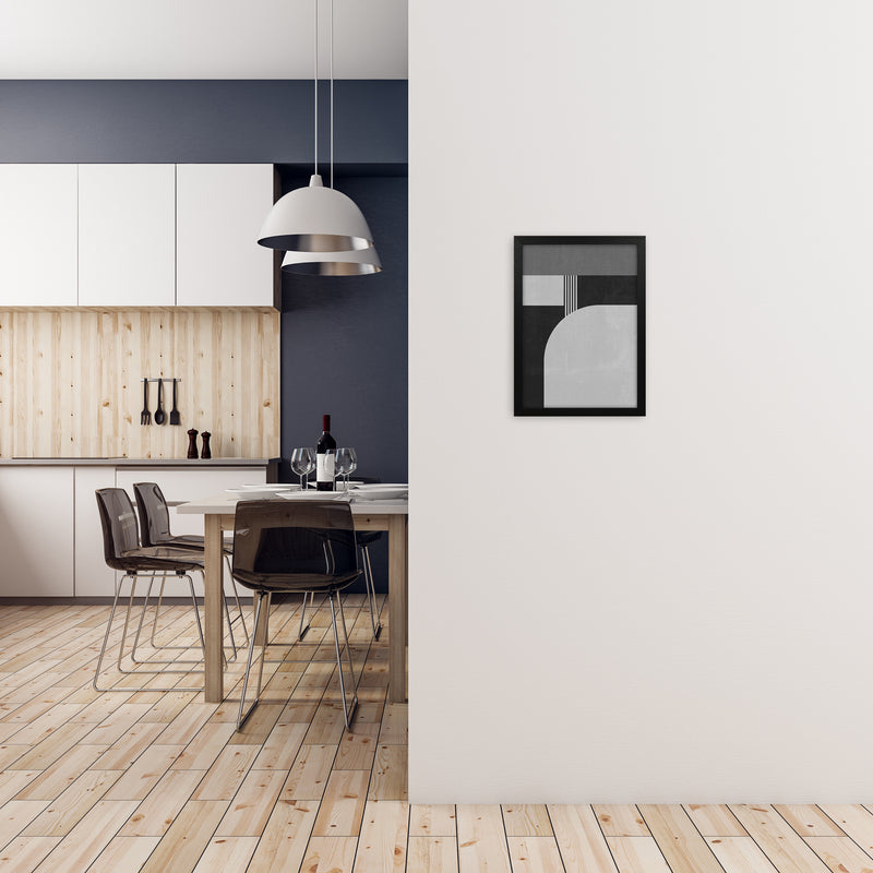 Mid Century Black and White Print A A3 White Frame