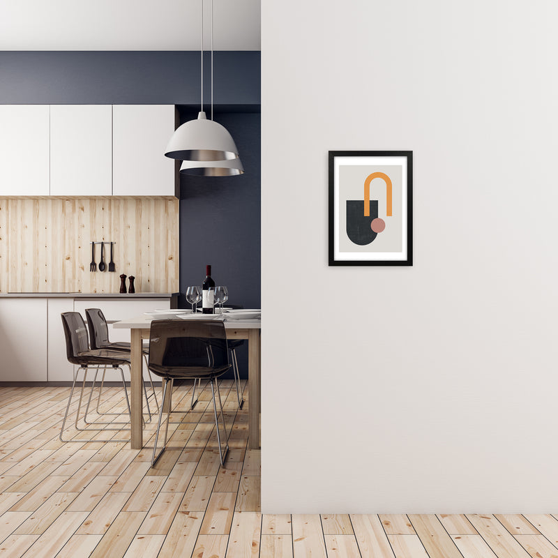 Mid Century Shapes Wall Art Print A A3 White Frame