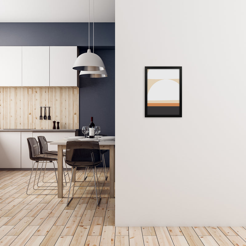 White Abstract Shapes A Original A3 White Frame