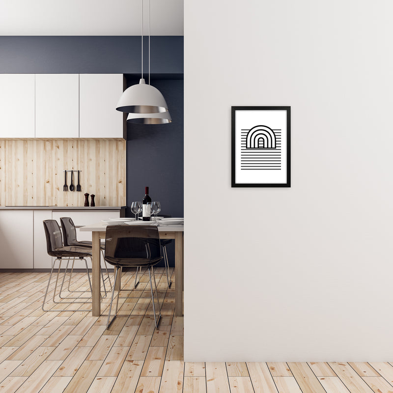 3D Rainbow and Lines Original Abstract Art Print by Print Punk Studio A3 White Frame
