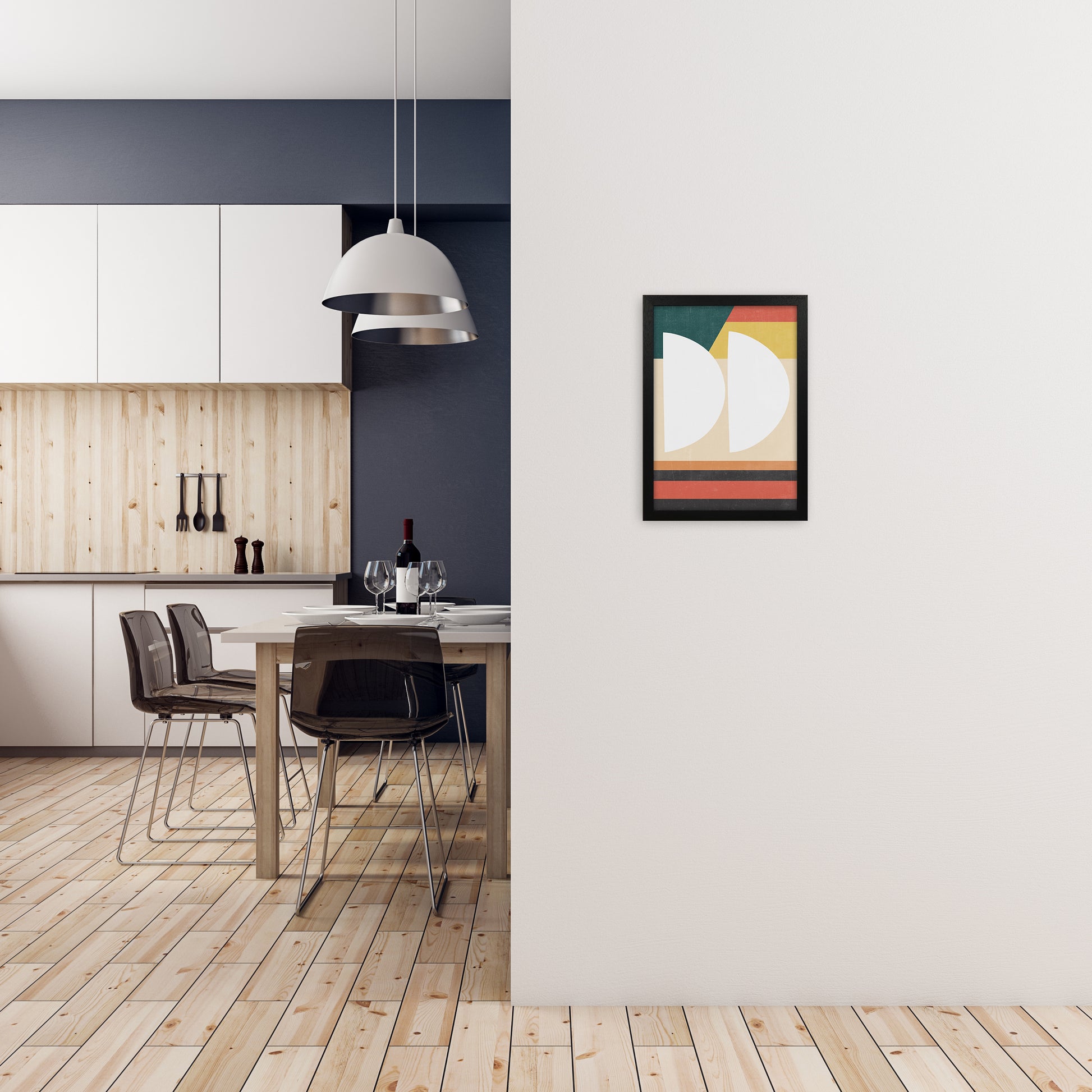 Mid Century Modern Art Print A A3 White Frame