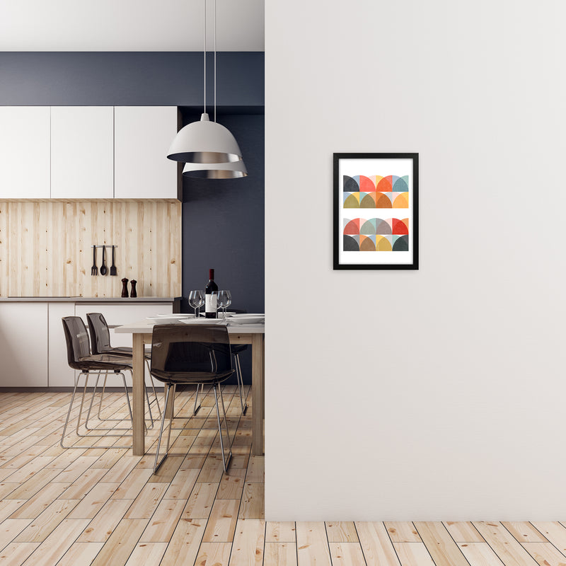 Scandinavian Colorful Geo Original2 A3 White Frame