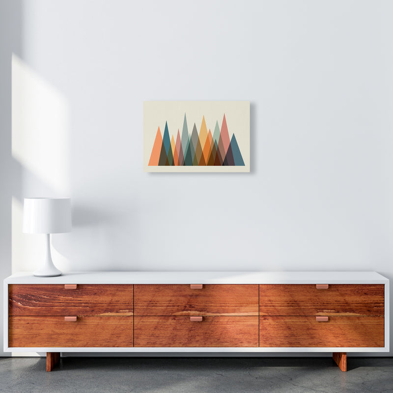 Mid Century Abstract Mountain Original A3 Canvas