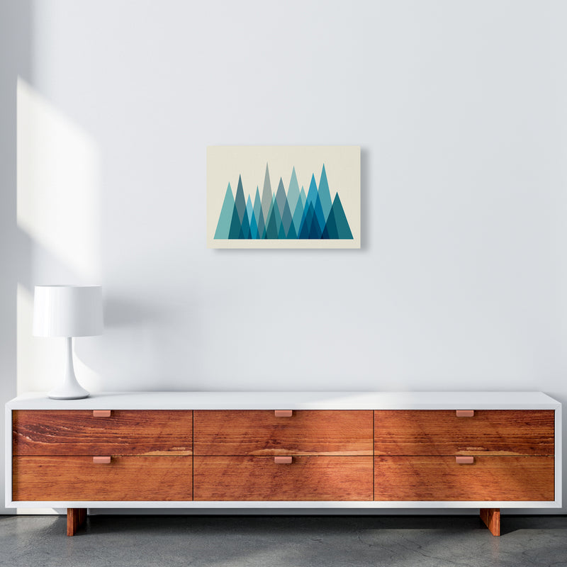Mid Century Blue Mountains Original A3 Canvas