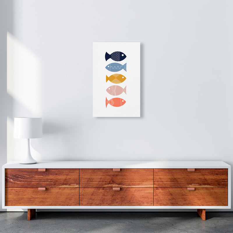 Scandi Mid Mod Fish Original A3 Canvas