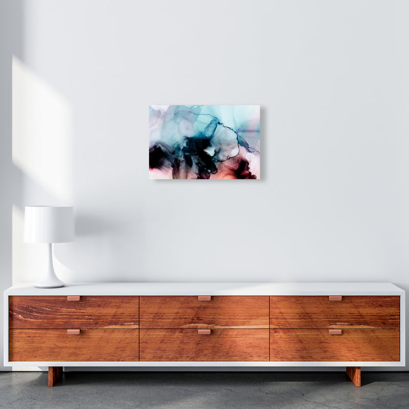Abstract Watercolor Blue Pink Original A3 Canvas