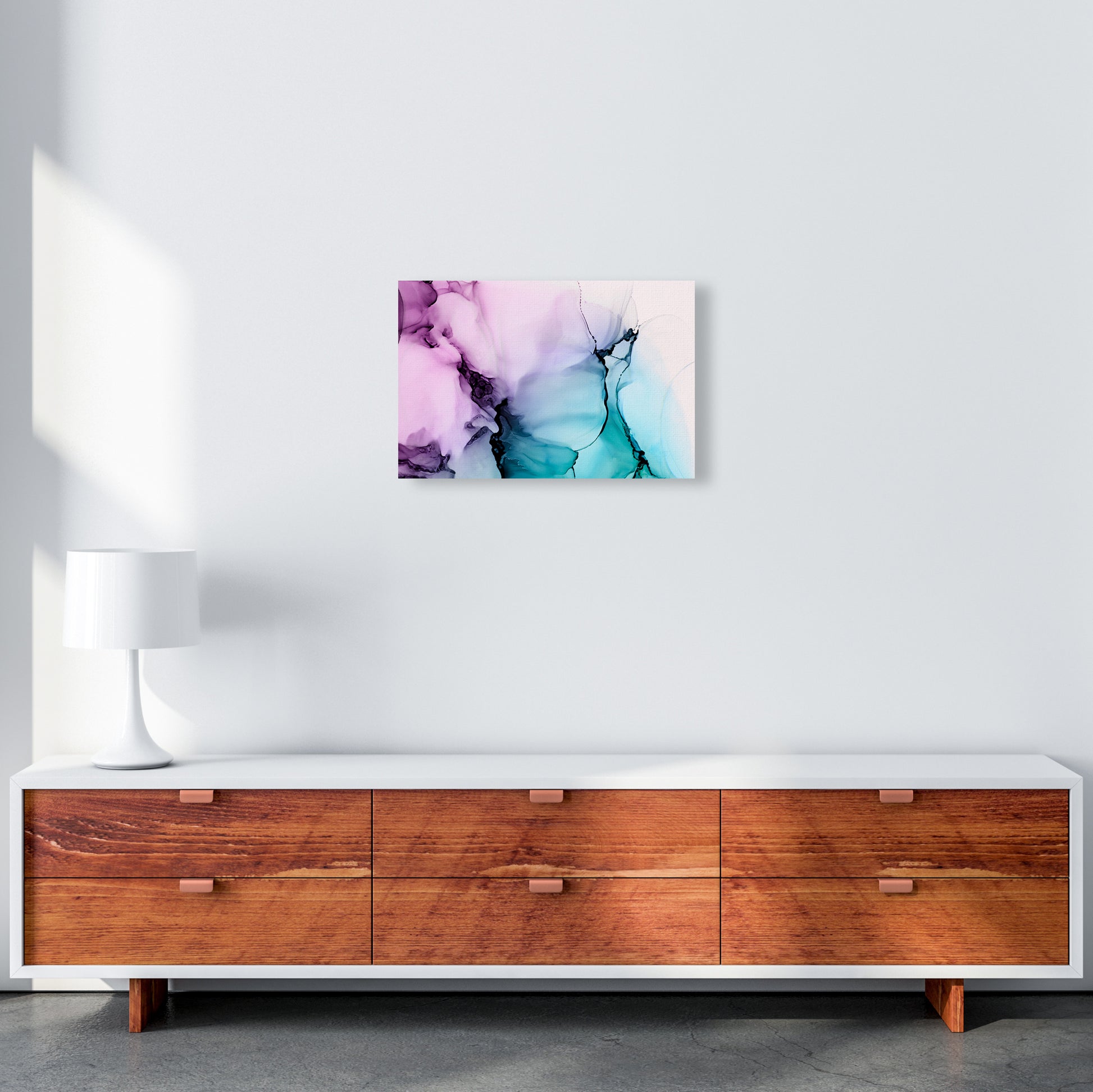 Purple Blue Watercolor Original A3 Canvas