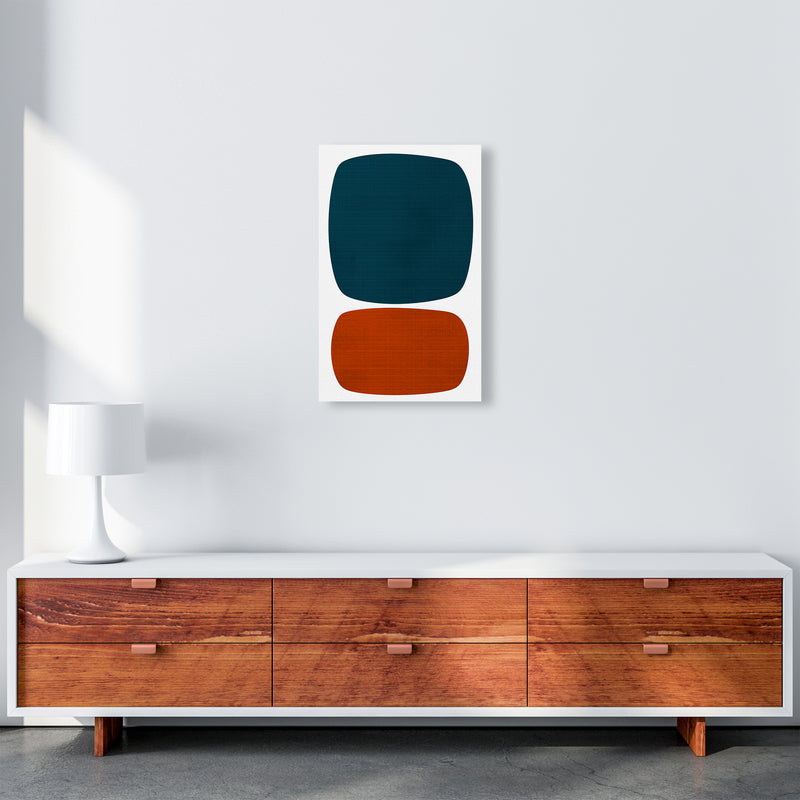 Blue and Orange Mid Century A3 Canvas
