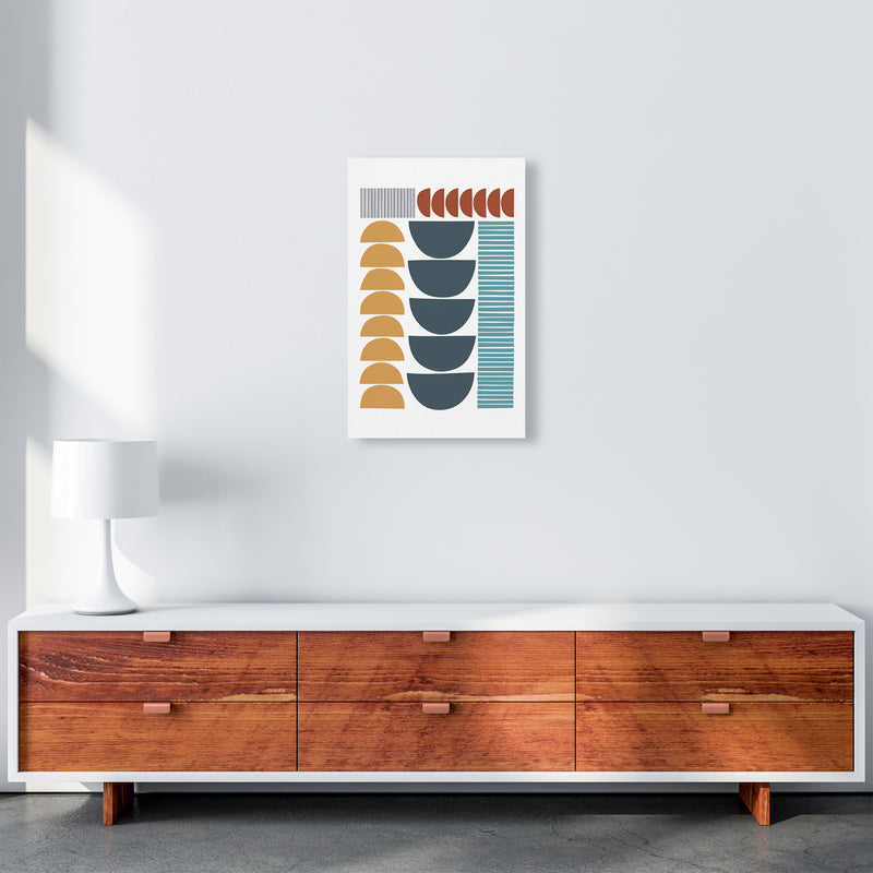 Mid Century Colorful Shapes Original A3 Canvas