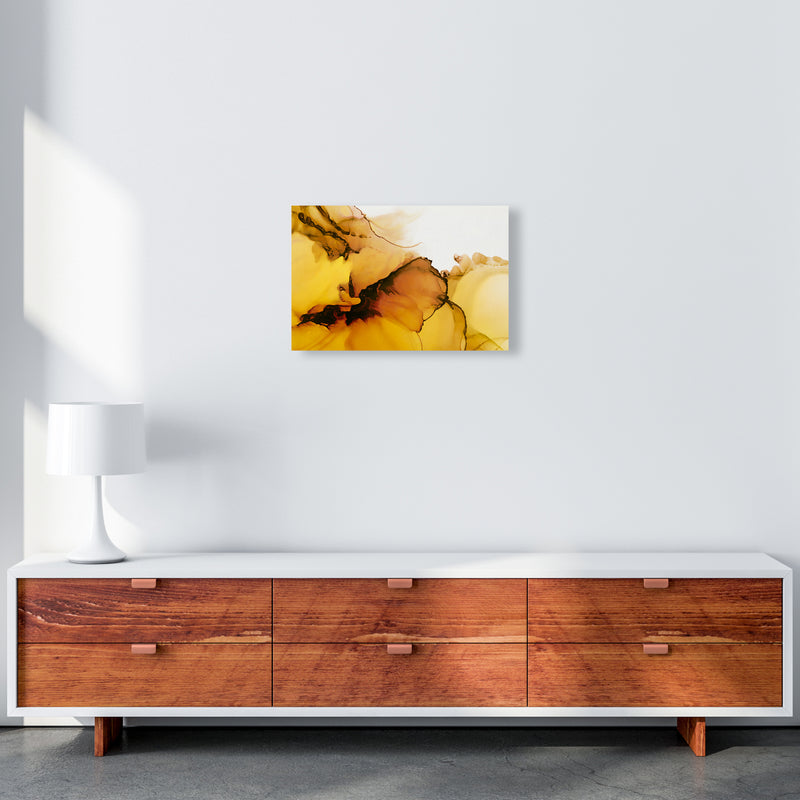 Yellow Watercolor Abstract Original A3 Canvas