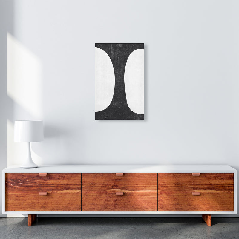 Mid Century Black and White Grunge Wall Art A A3 Canvas