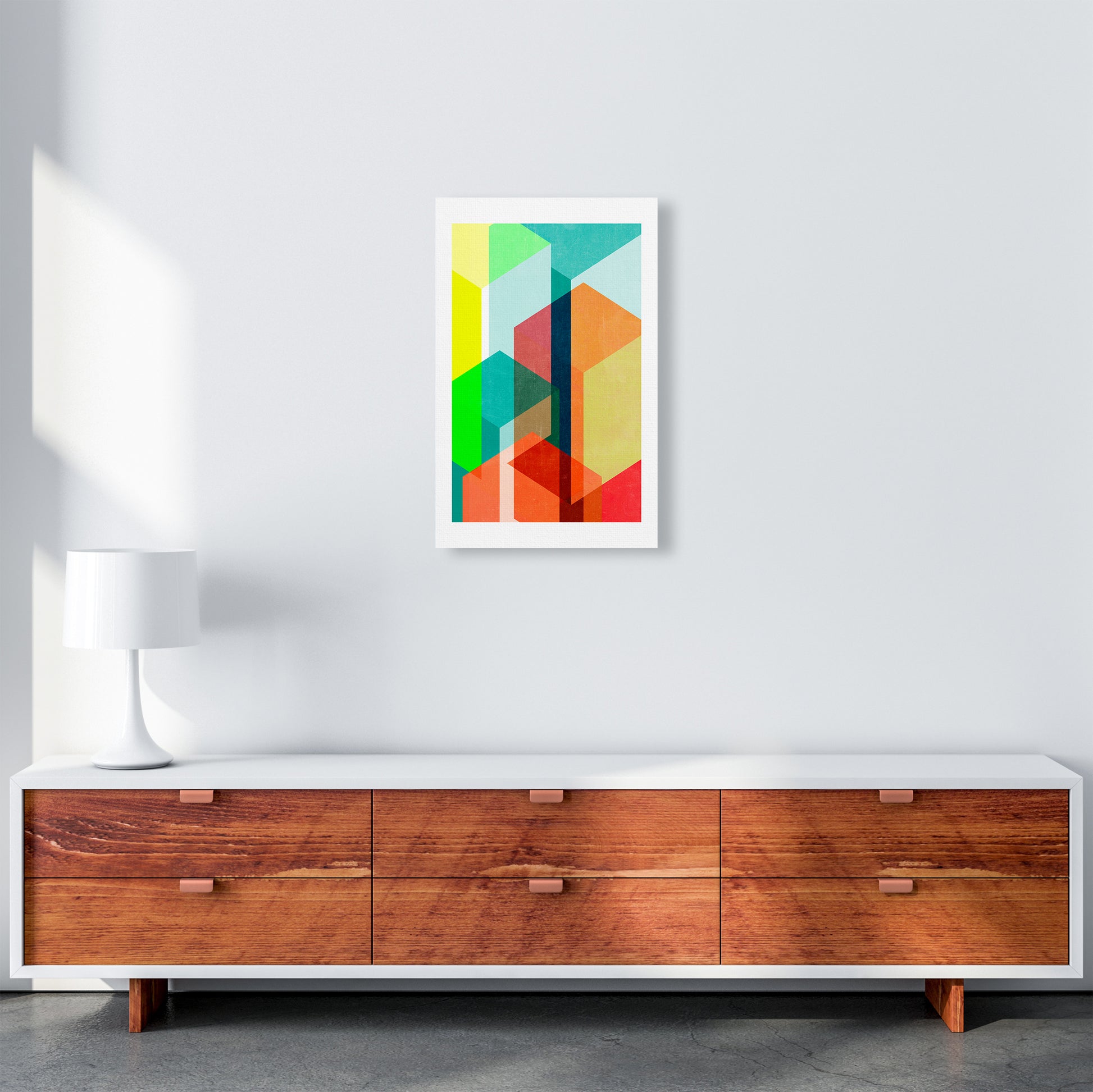 Bright Colourful Abstract Print B A3 Canvas
