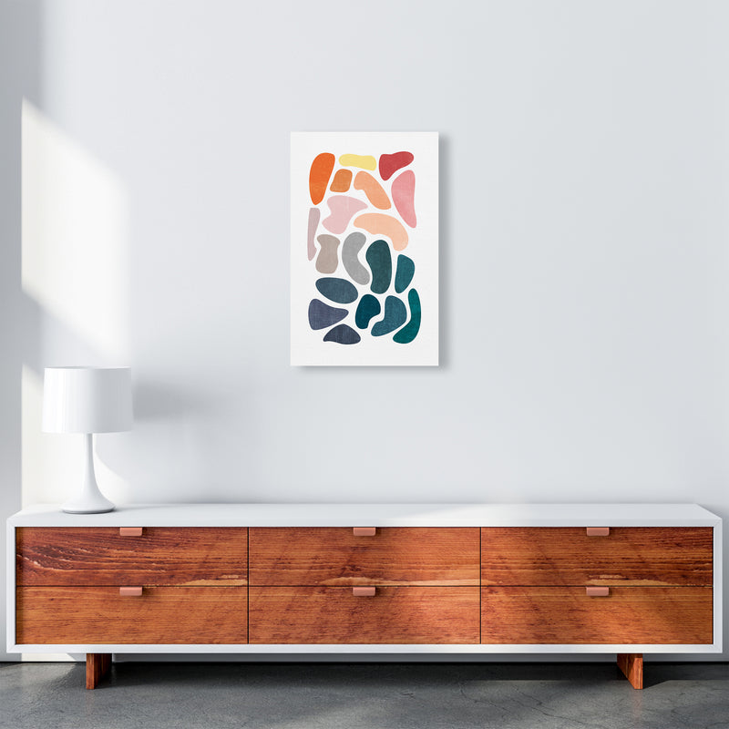 Colourful Abstract Shapes Print B A3 Canvas