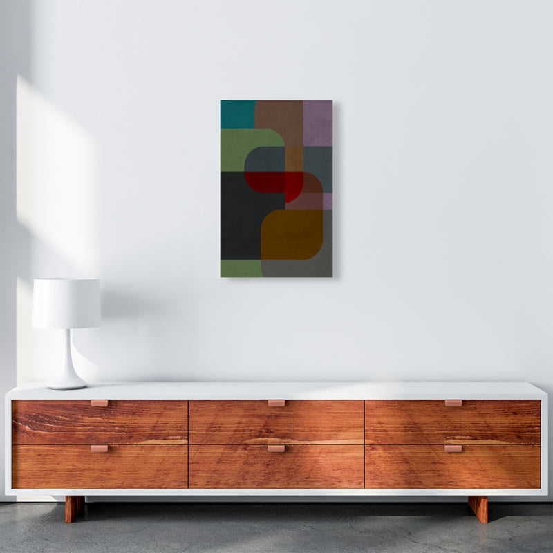 Dark Colourful Abstract Print B A3 Canvas