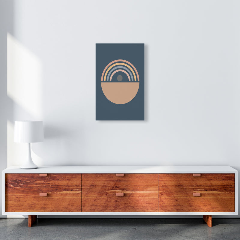 Mid Century Blue Wall Art Print B A3 Canvas