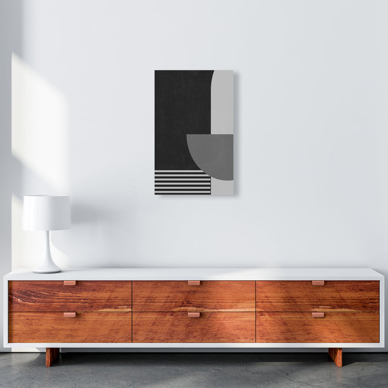Mid Century Black and White Print B A3 Canvas