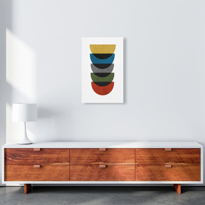 Rainbow Mid Century Print B A3 Canvas