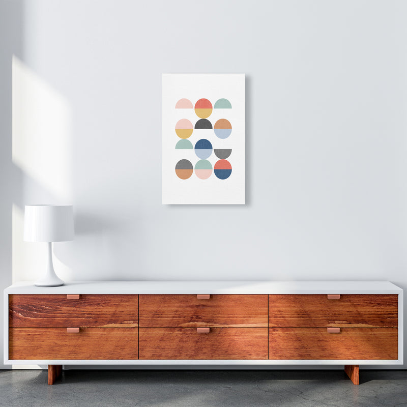 Simple Circles with Texture B A3 Canvas