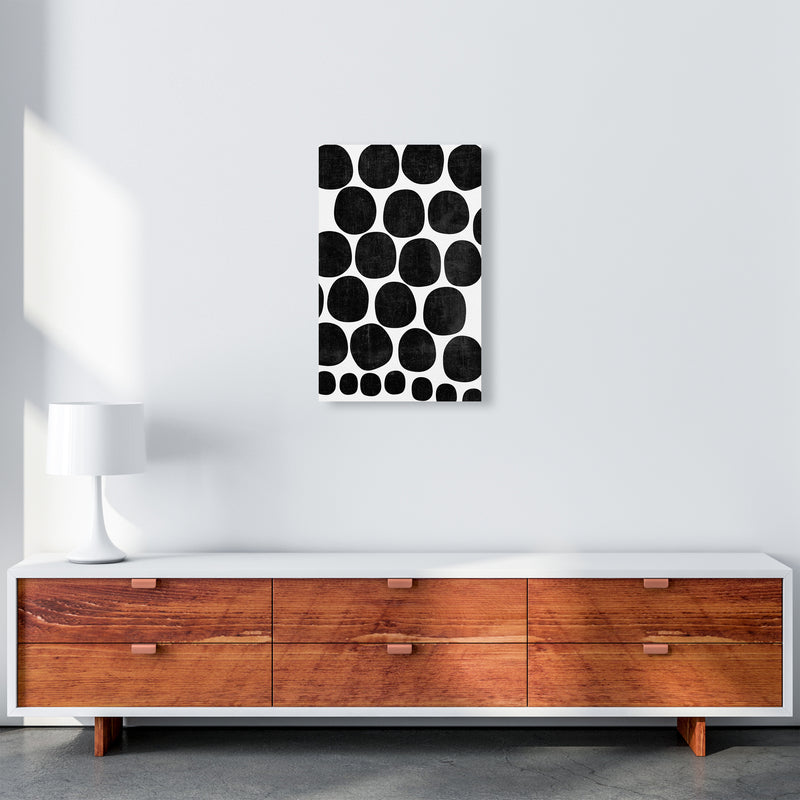 Black Grunge Circles Original A3 Canvas