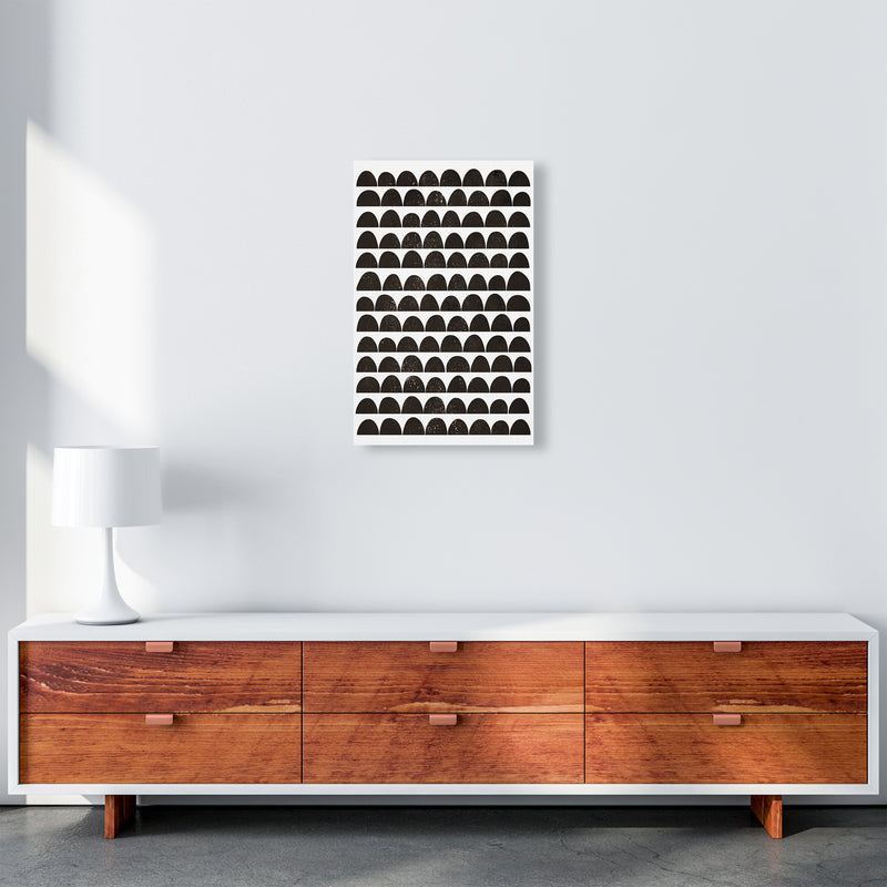 Half Moon Black Texture Original A3 Canvas