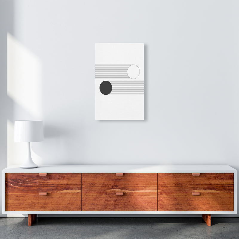 Mid Century Bauhaus Abstract Black and White A3 Canvas