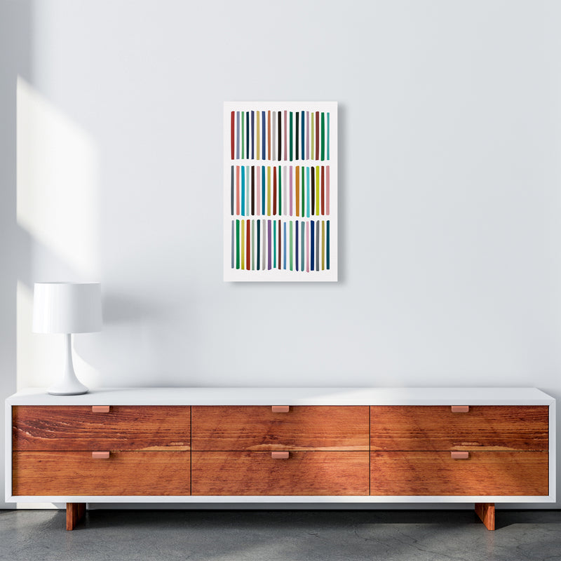 Scandinavian Multicolour Lines Original A3 Canvas