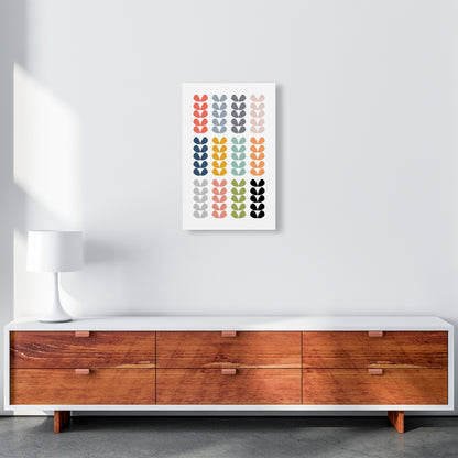 Scandinavian Folk Rainbow Leaves Original A3 Canvas