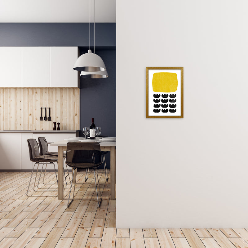 Yellow and Black Abstract Original A3 Print Only
